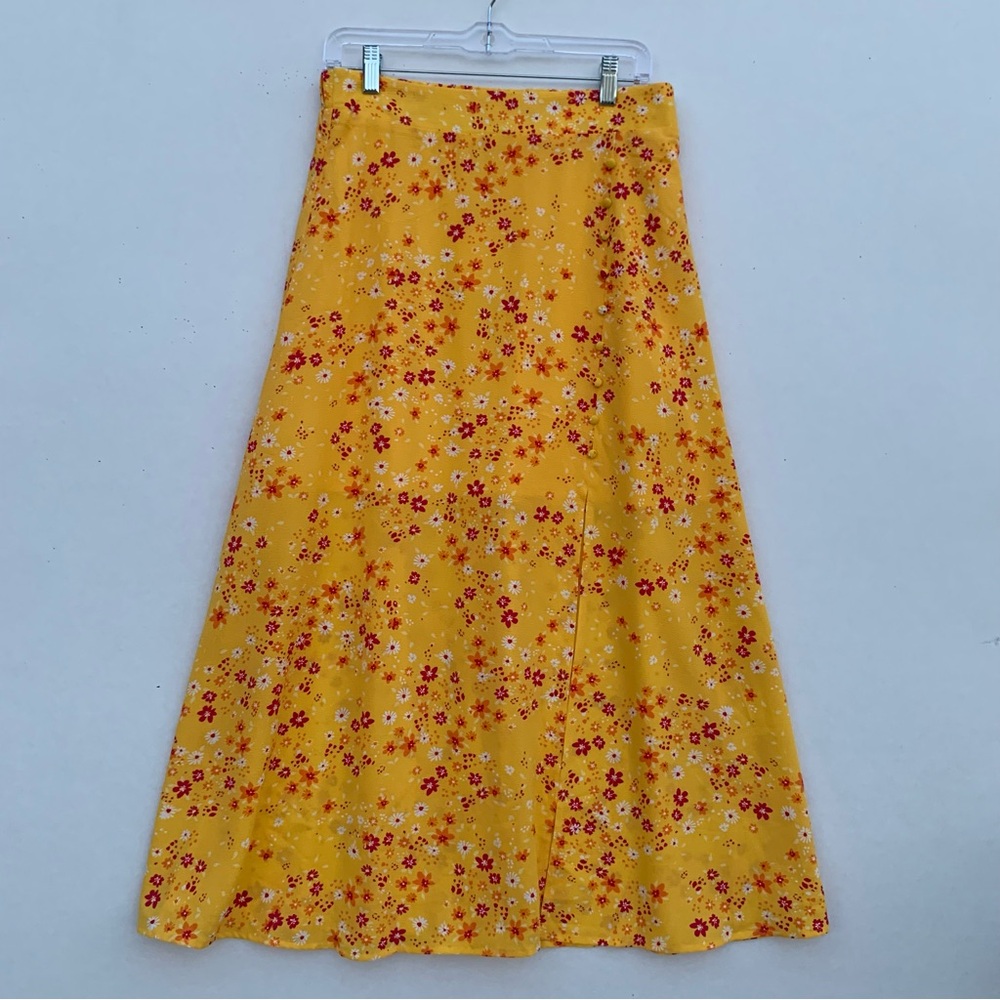 BCBGeneration Summer Daisy Maxi A-Line Skirt Resort Wear Womens Sz Medium Floral